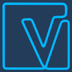 hellblaues V for dunkelblauem Hintergrund_Quadrat